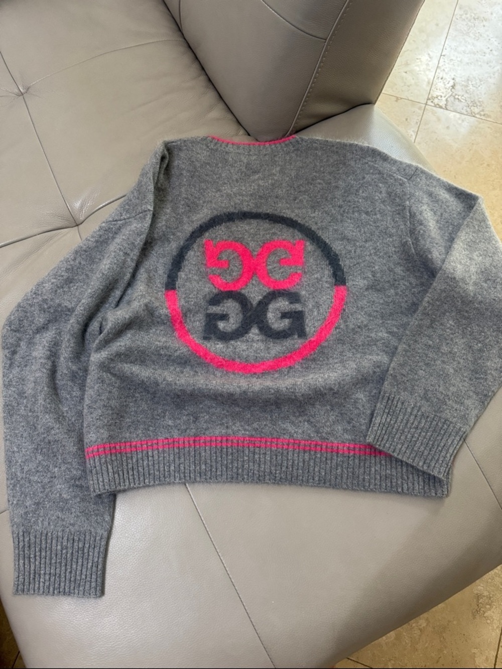 G/FORE Gray Crewneck brushed cashmere Sweater